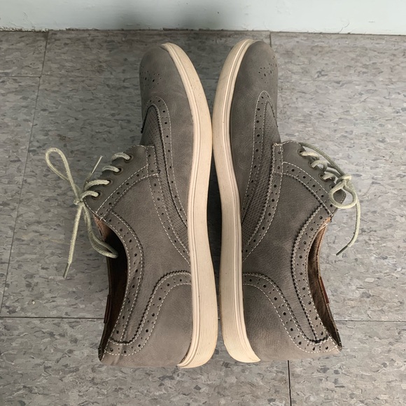 Steve Madden Mens RANNEY Gray Lace Up Wingtip Oxford Sneaker Shoes Size 13 - Picture 4 of 13